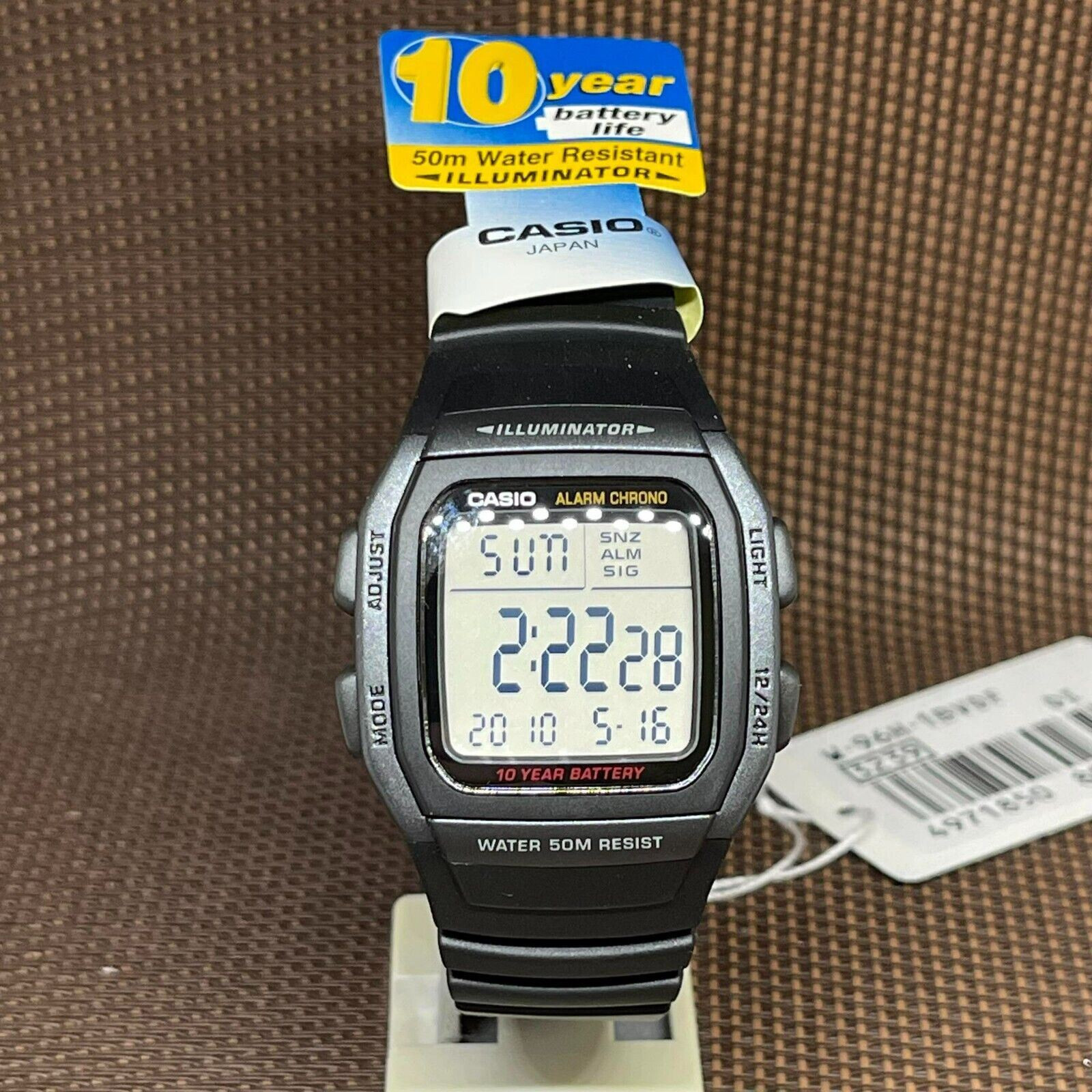 Casio W-96H-1B Illuminator Black Resin Digital Dual Time Sporty Men’s Watch