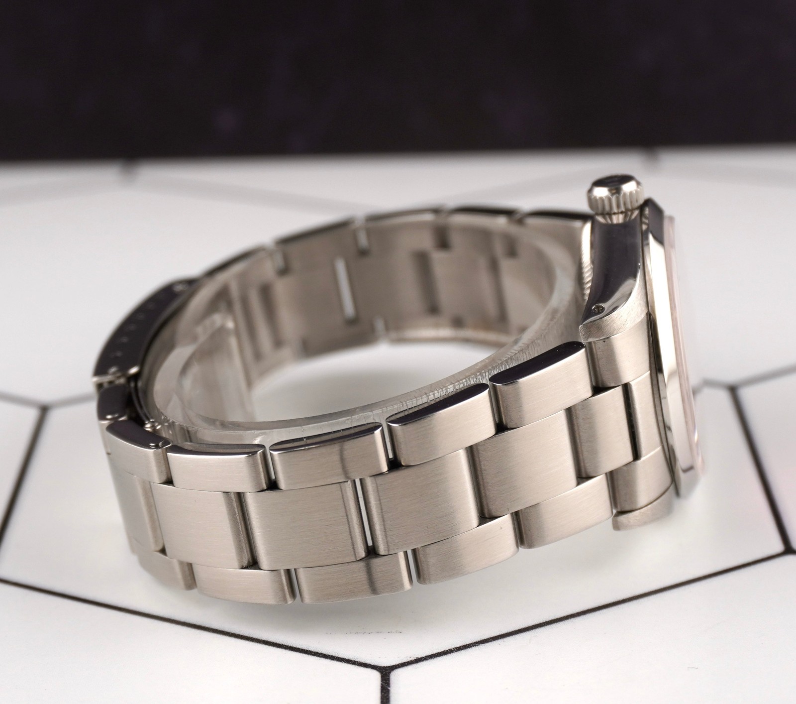 Rolex Oyster Perpetual 31mm Stainless Steel Lavender Dial Watch Ref 67480