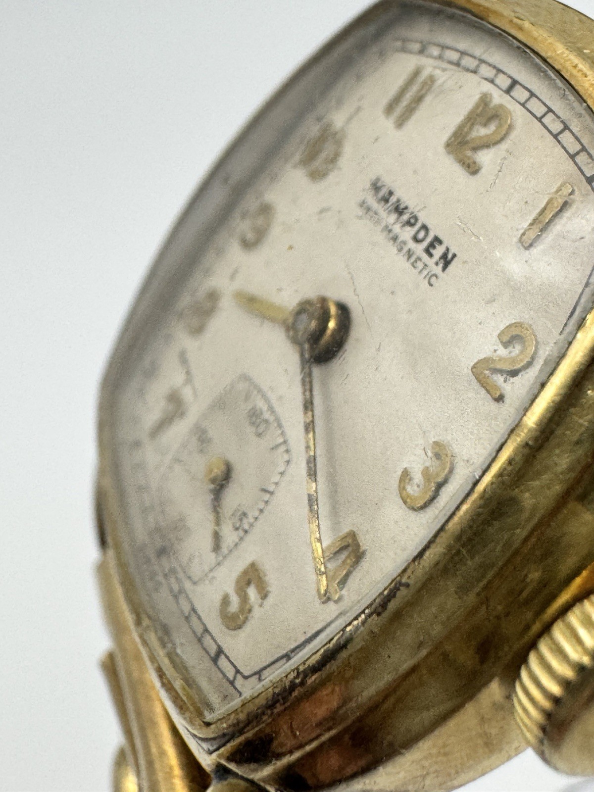 Vintage Hampden Bezel Manual Wind 10k Gold Filled Wristwatch Works See Photo