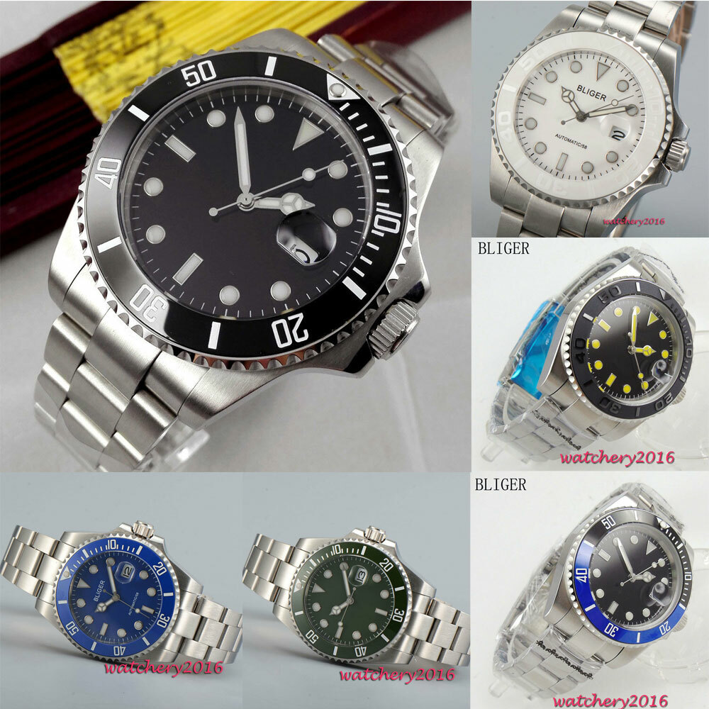 Sapphire Men’s Watch NH35/Miyota 8215 Date Black/White/Blue/Green Dial Oyster