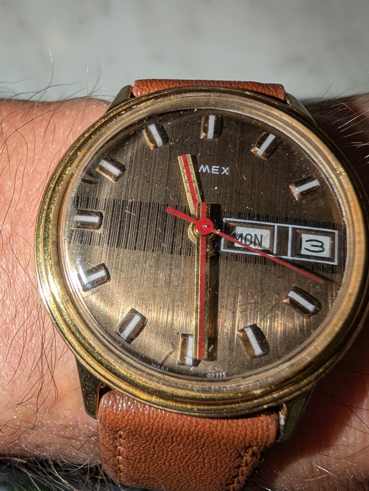 Timex Mercury Mens Watch Day/Date Chocolate Dial 1975