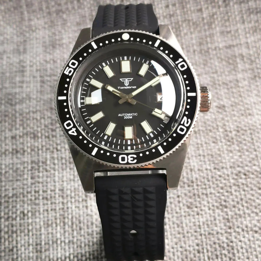 Tandorio 41mm 62MAS 30ATM Black Automatic Men Watches For Japan NH35/Miyota 8215
