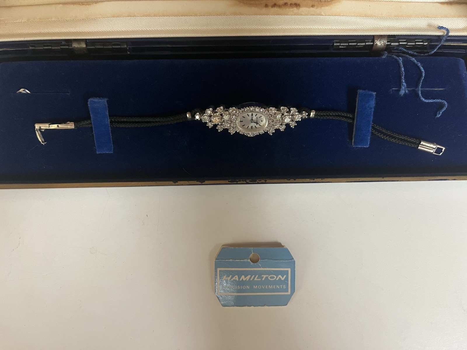 Hamilton Ladies Antique Diamond Cocktail Watch, 2CT, 14K White Gold