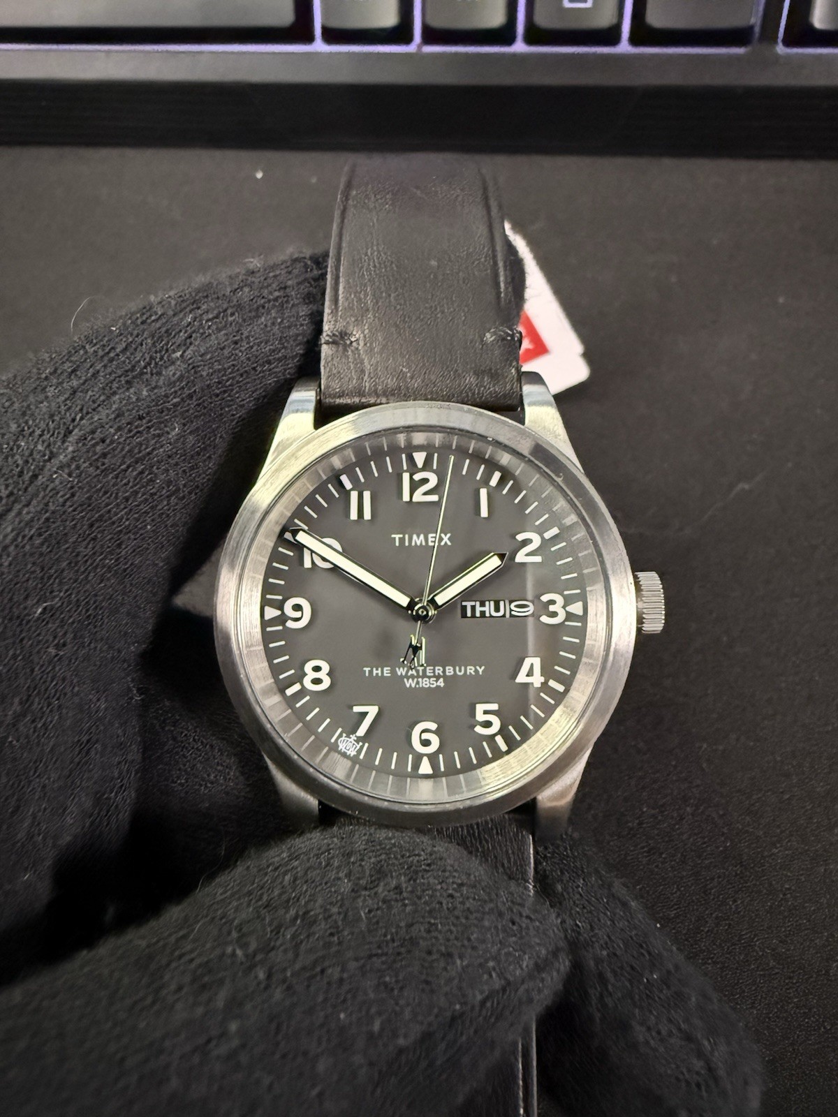 Timex The Waterbury TW2W14700 Genuine Leather Black Men’s Watch