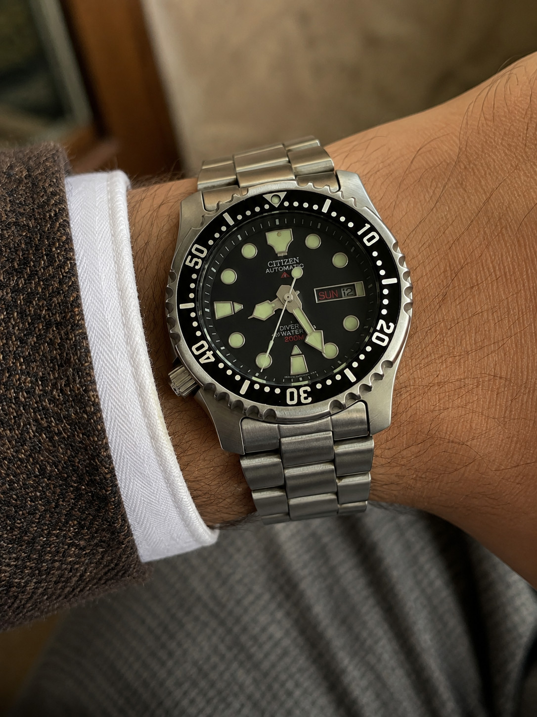 Citizen Promaster NY0040 Automatic Diver 200M Black Dial Left Crown Men’s Watch