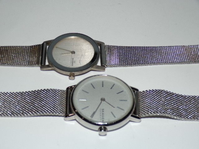 Skagen Denmark Watch Signatur SKW2692 & X Skagen 39SSS Untested Wristwatch 934d