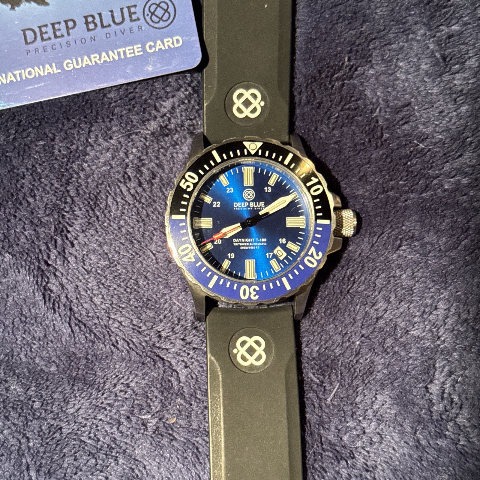 Deep Blue Precision Diver T-100 Automatic 500M Watch – Excellent w/ Case & Manua
