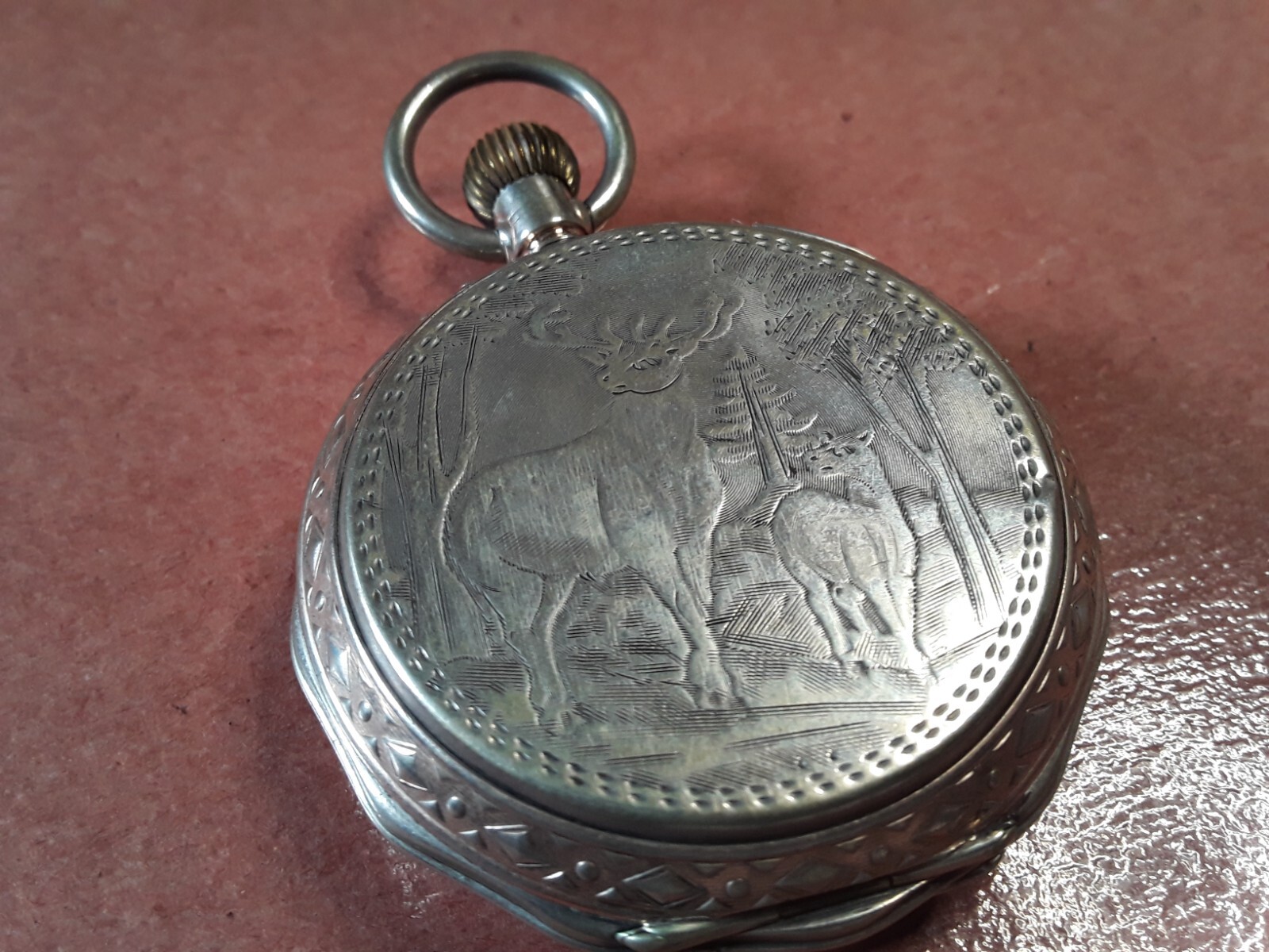 Antique Swiss Cylinder Pocket Watch-Fancy Dial 49.5MM-Working
