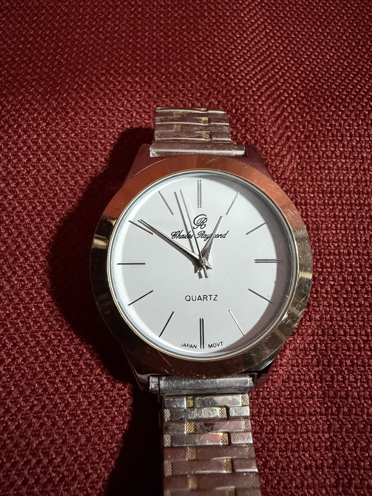 Charles Raymond Men’s or Women’s Quartz Two-Tone Metal Bracelet Watch White Dial