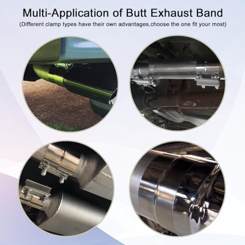 2-1/2 Inch Exhaust Clamp, Lap Joint Band Clamp Stainless Steel for 2.5 inch