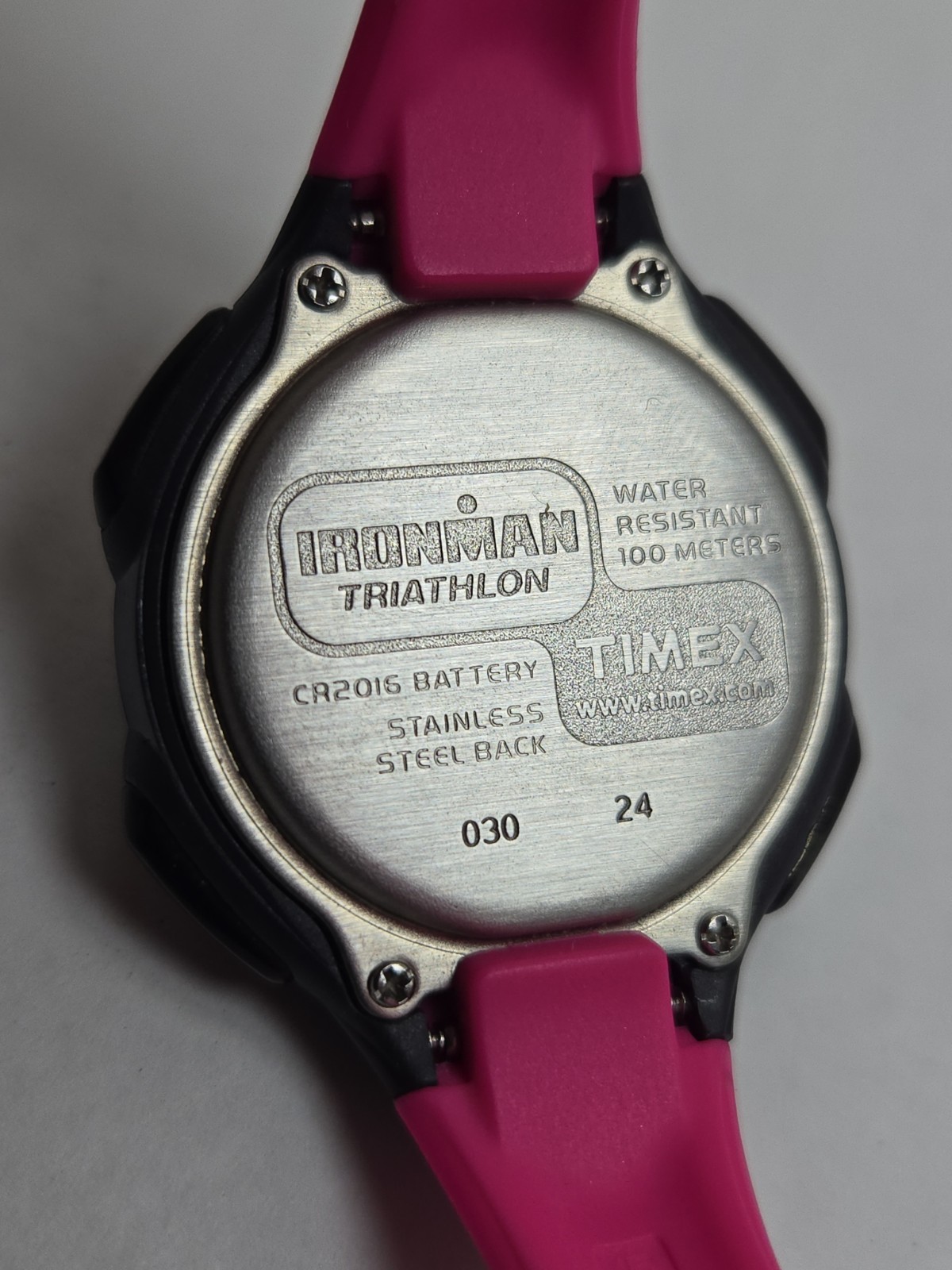 Timex Ironman Triathlon 10 Lap Womens Watch Pink Purple Indiglo New Battery