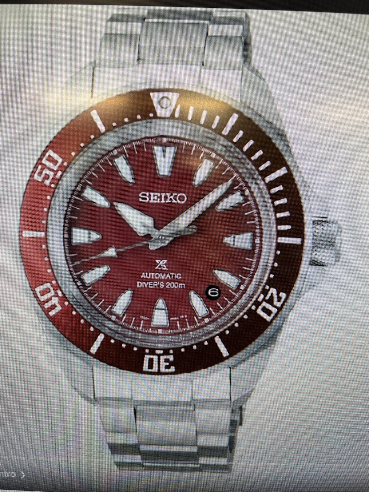 Seiko Prospex Sea Samurai Diver Red Dial Stainless Steel Watch SRPL11 Japan