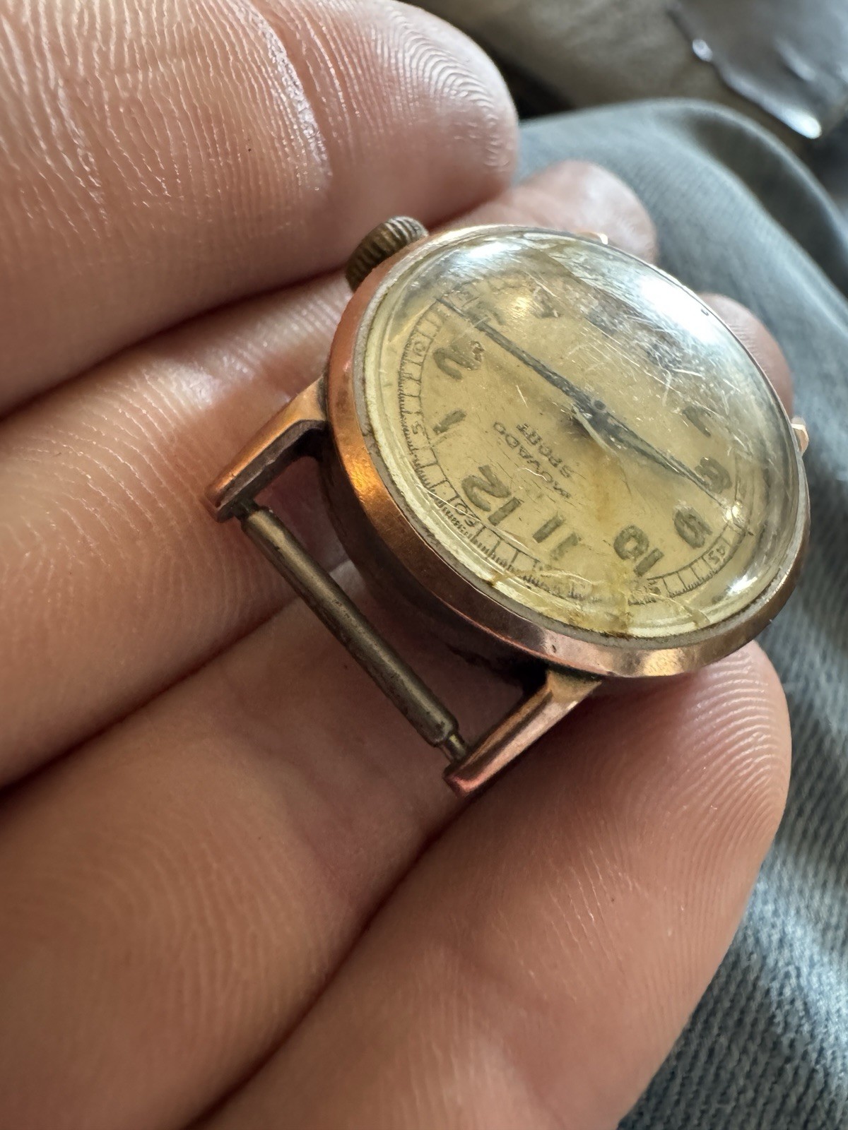 1930-1940s Movado Sport Waterproof FB Borgel SS Manual Wind Wristwatch 15J Works