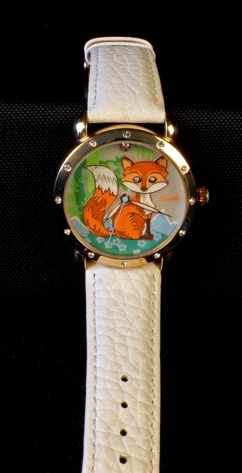 Bertha Vivica Fox Wrist Watch Original Authentic White Band Go Case