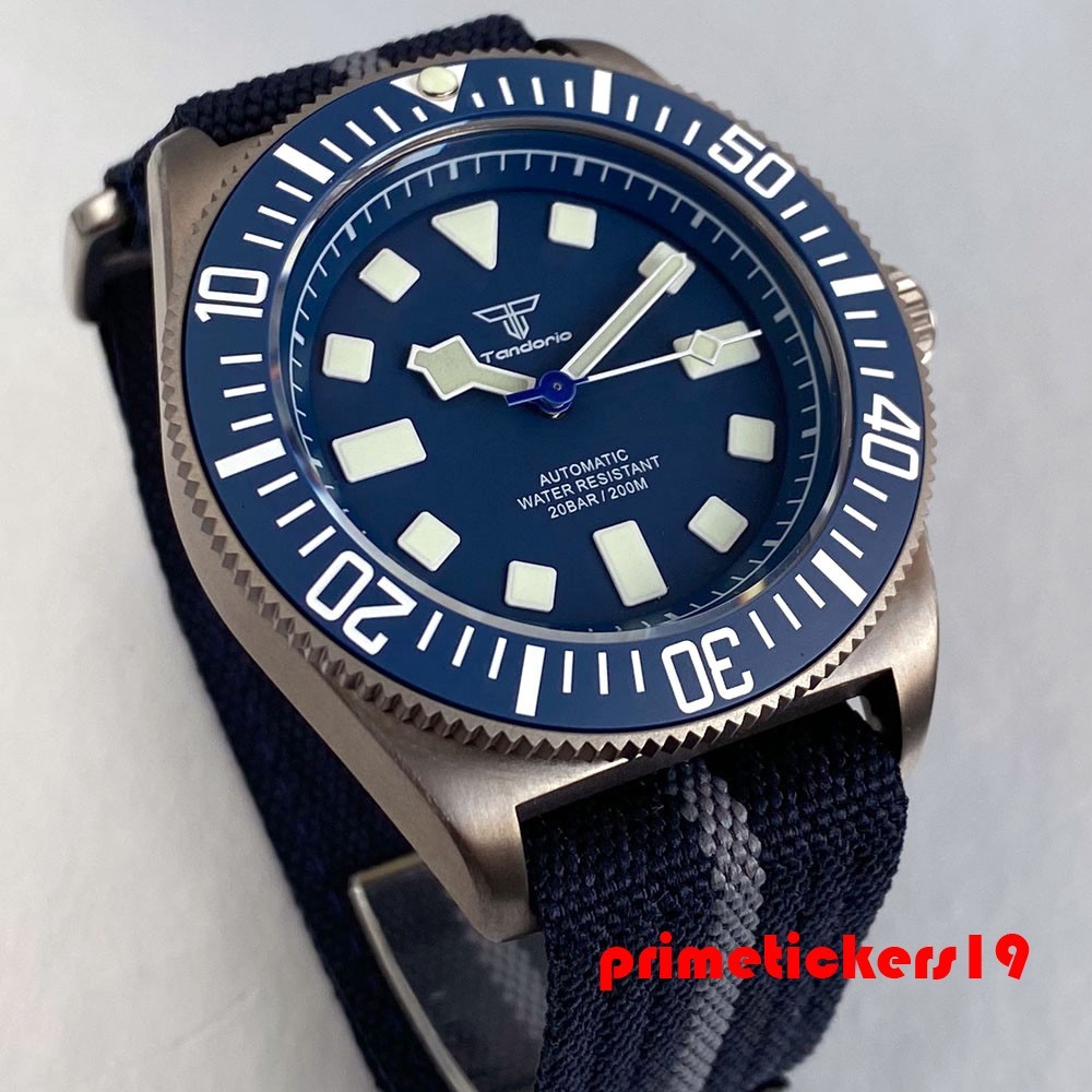 Tandorio Titanium Lightweight 42mm Men Dive Watch Sapphire Automatic NH35/PT5000