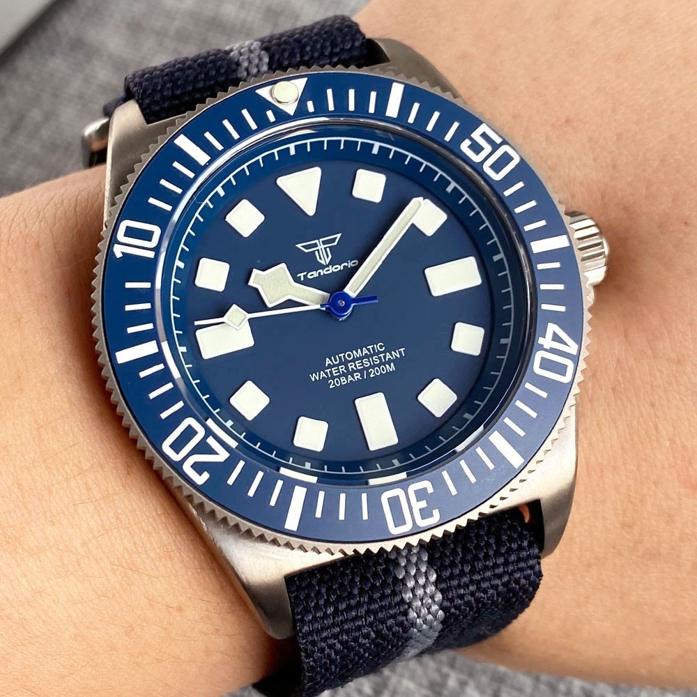 Tandorio New 42mm Titanium 20ATM Sapphire Glass Japan NH35A PT5000 Men’s Watch