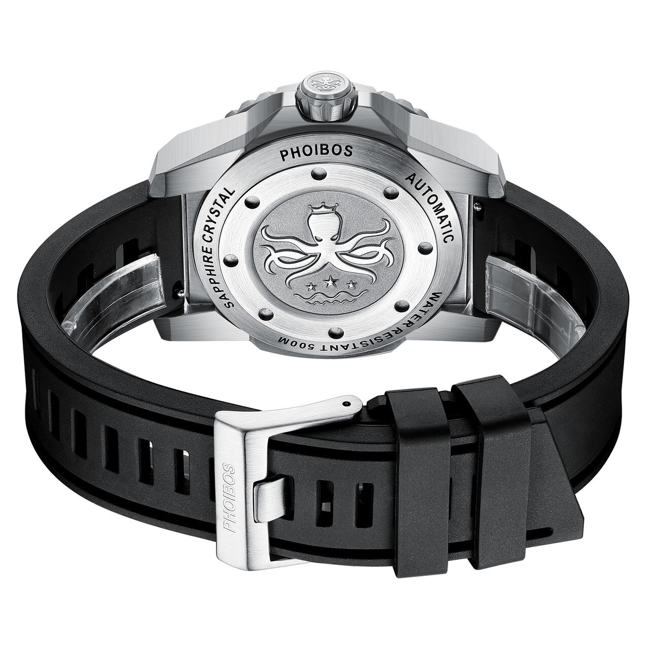 PHOIBOS Leviathan PY032B Diver Blue Rubber 500M Water Resistant Men’s Watch