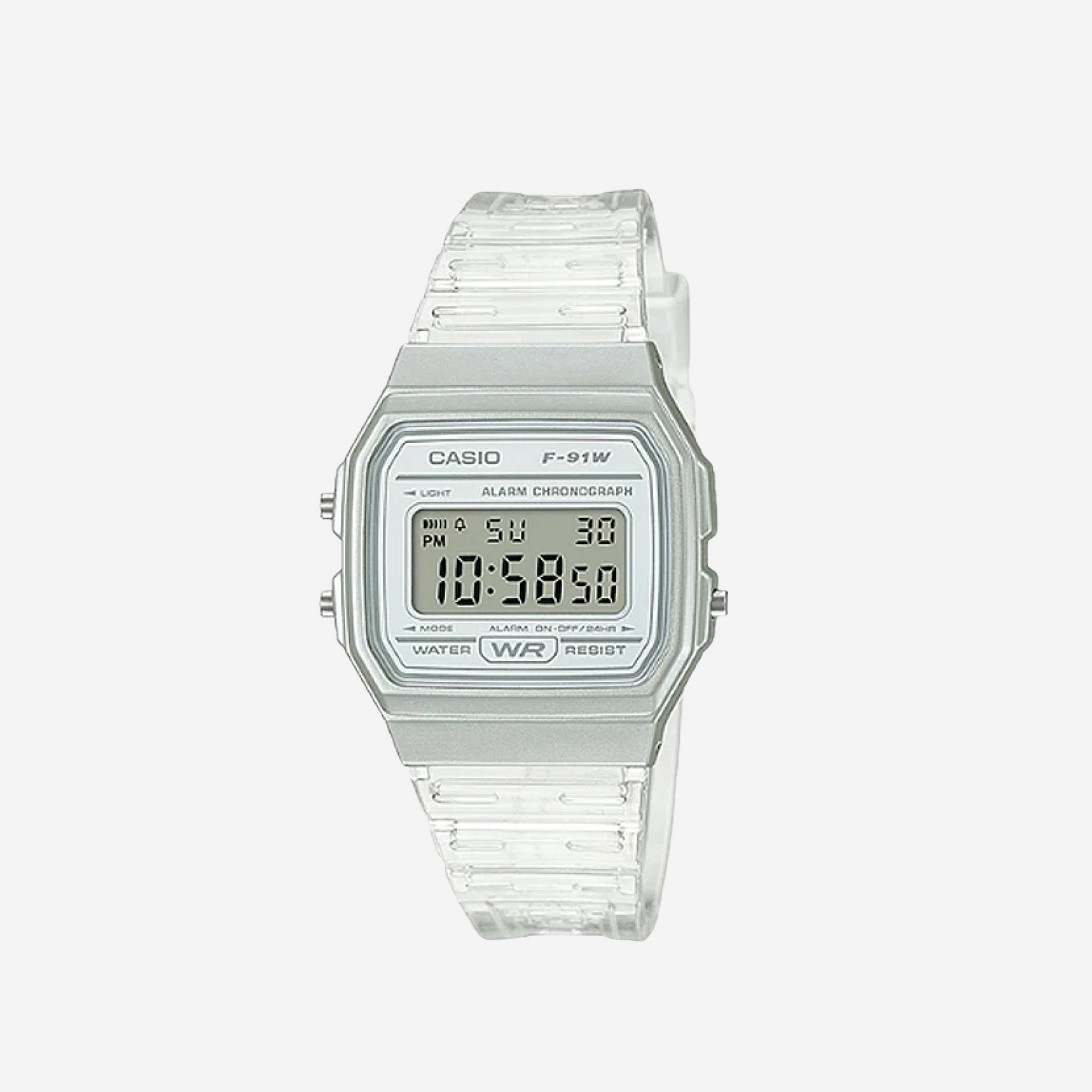 Casio F-91WS-7DF Digital Watch – Clear Resin Band