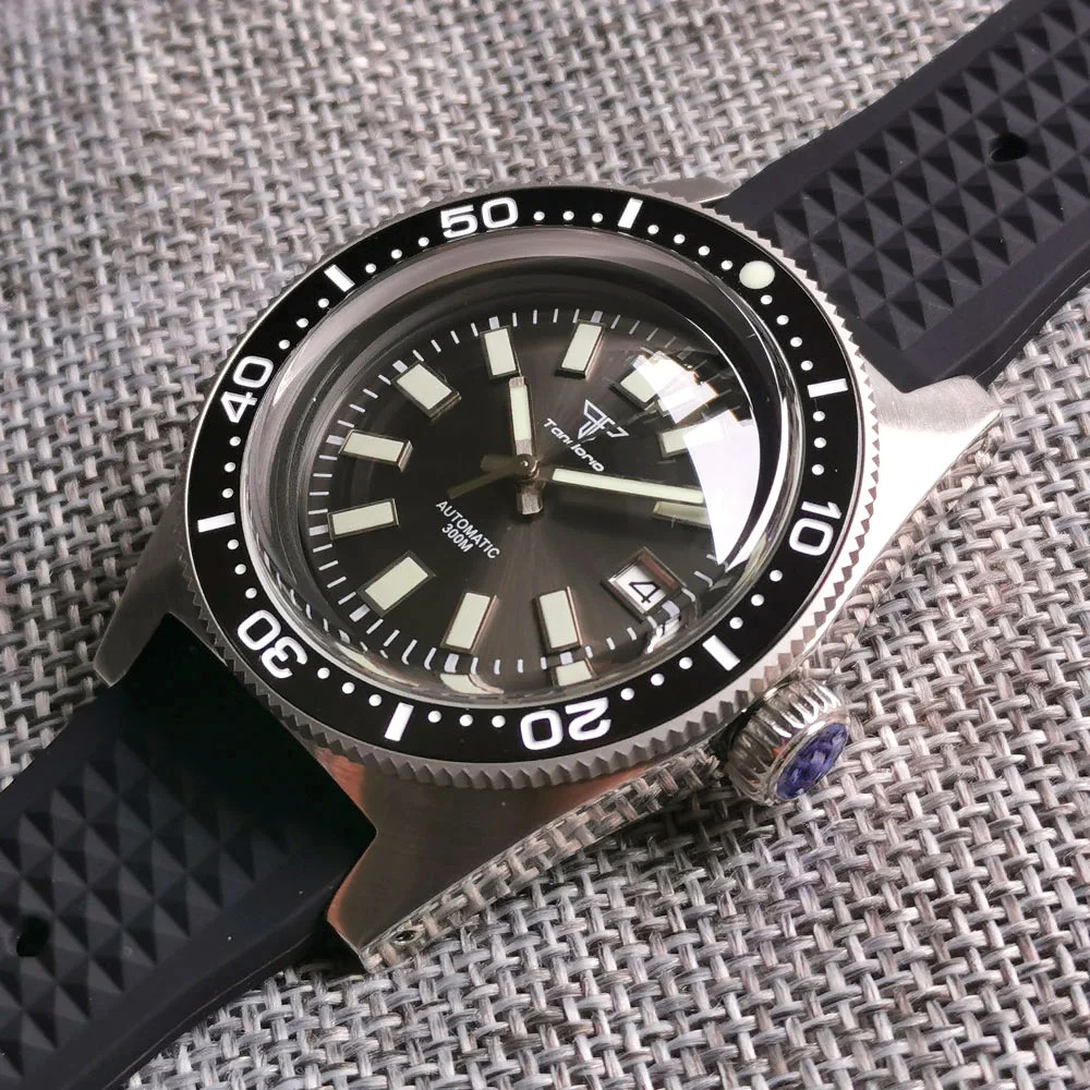 Tandorio 41mm 62MAS 30ATM Black Automatic Men Watches For Japan NH35/Miyota 8215