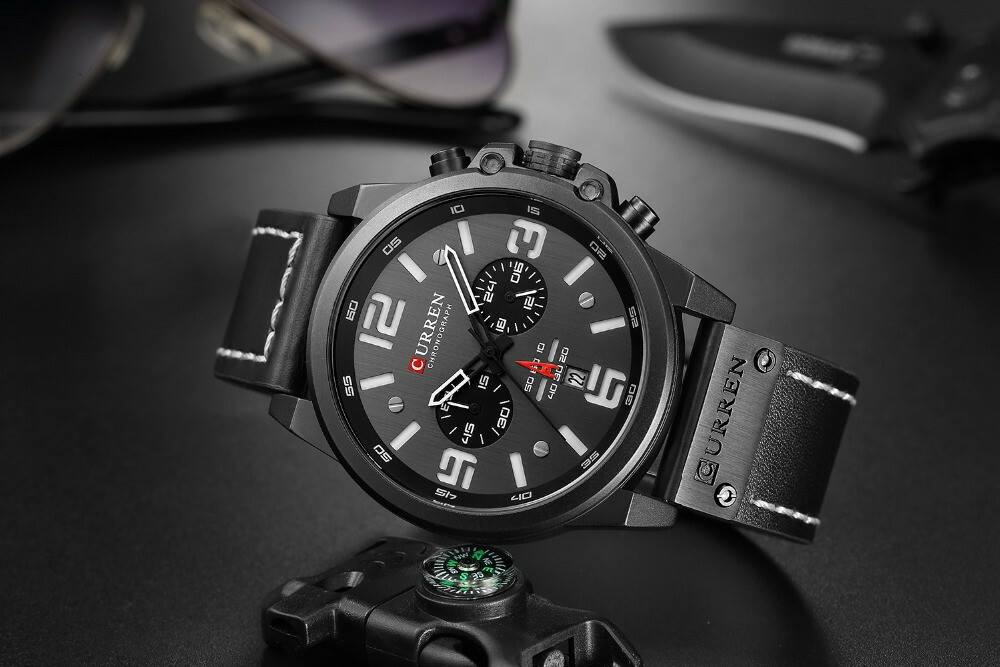 CURREN Men Watch Top Brand Men Military Sport Wristwatch Leather Quartz Watches