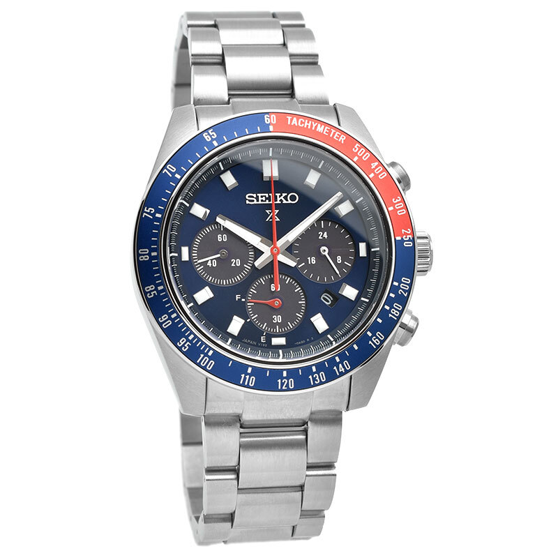 SEIKO PROSPEX SBDL097 SPEEDTIMER Solar Chronograph Watch Pepsi Red x Blue Men’s