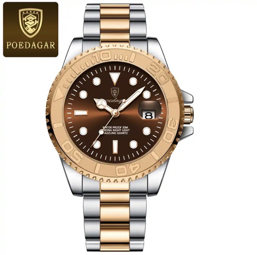 POEDGAR Men’s Sport Waterproof Quartz Watch 26mm