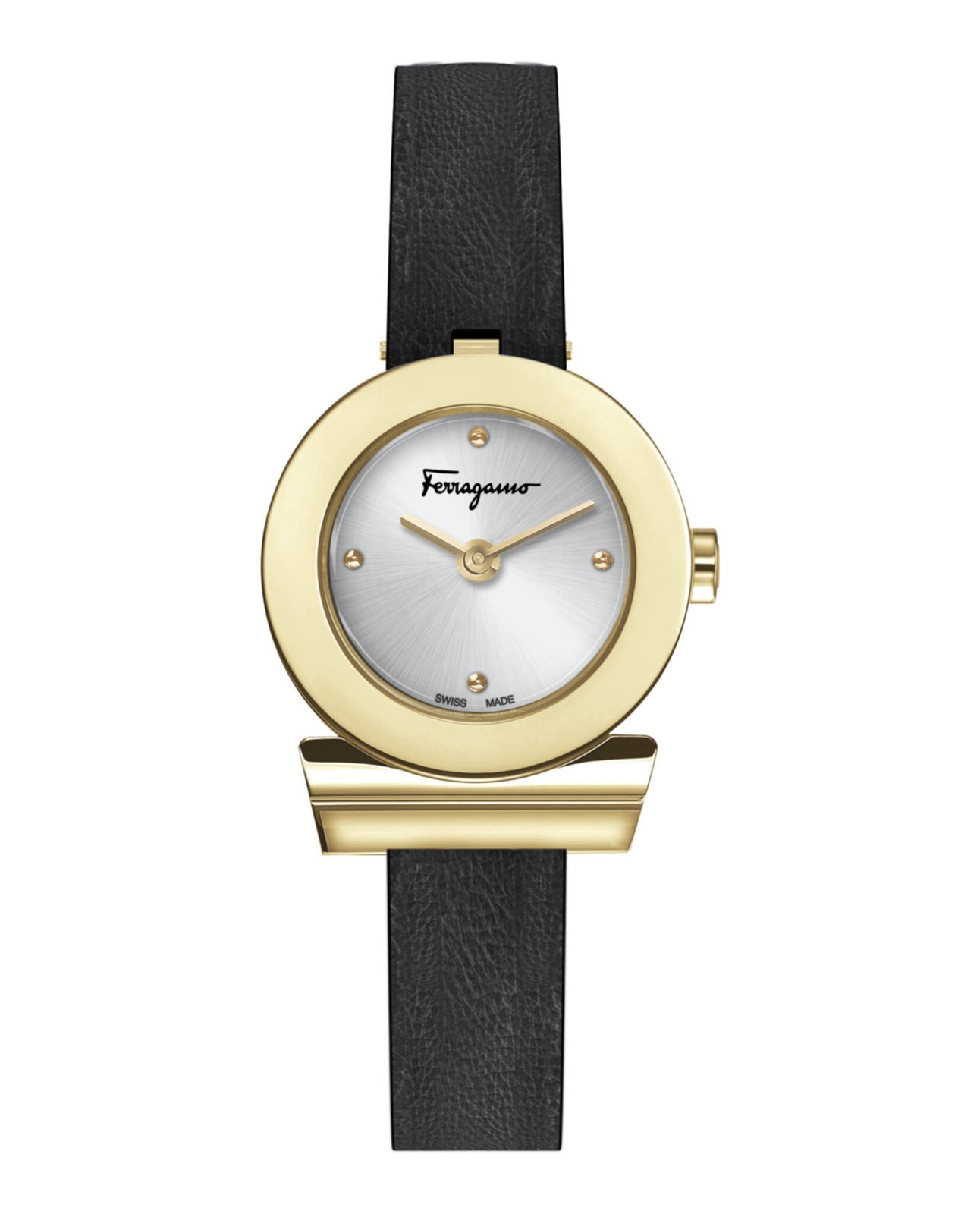 Ferragamo Women’s Gold 27mm Strap Fashion Wristwatch Black Band