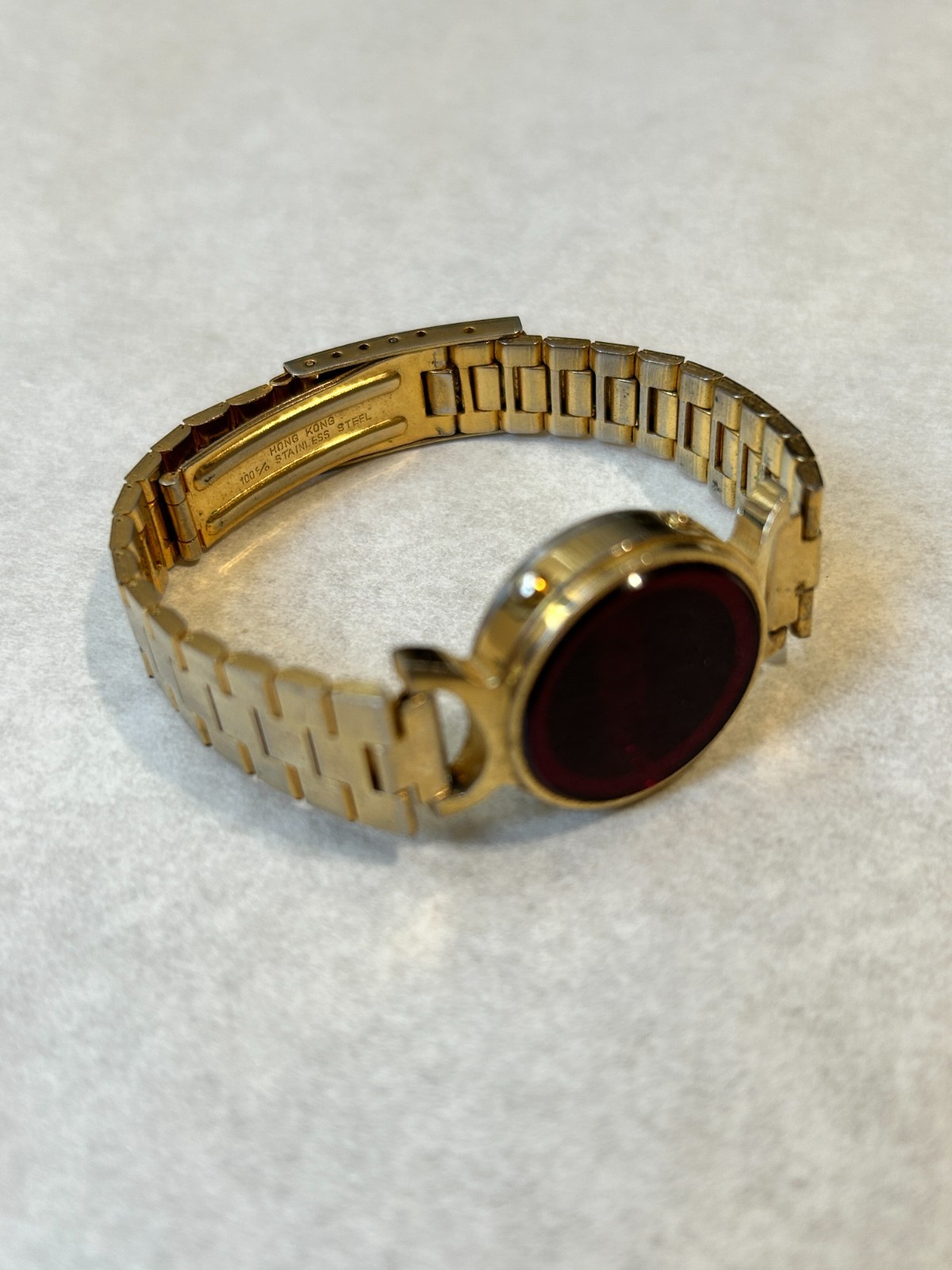 Untested Vintage Hong Kong-made Women’s Quartz LED Watch with Unknown Brand