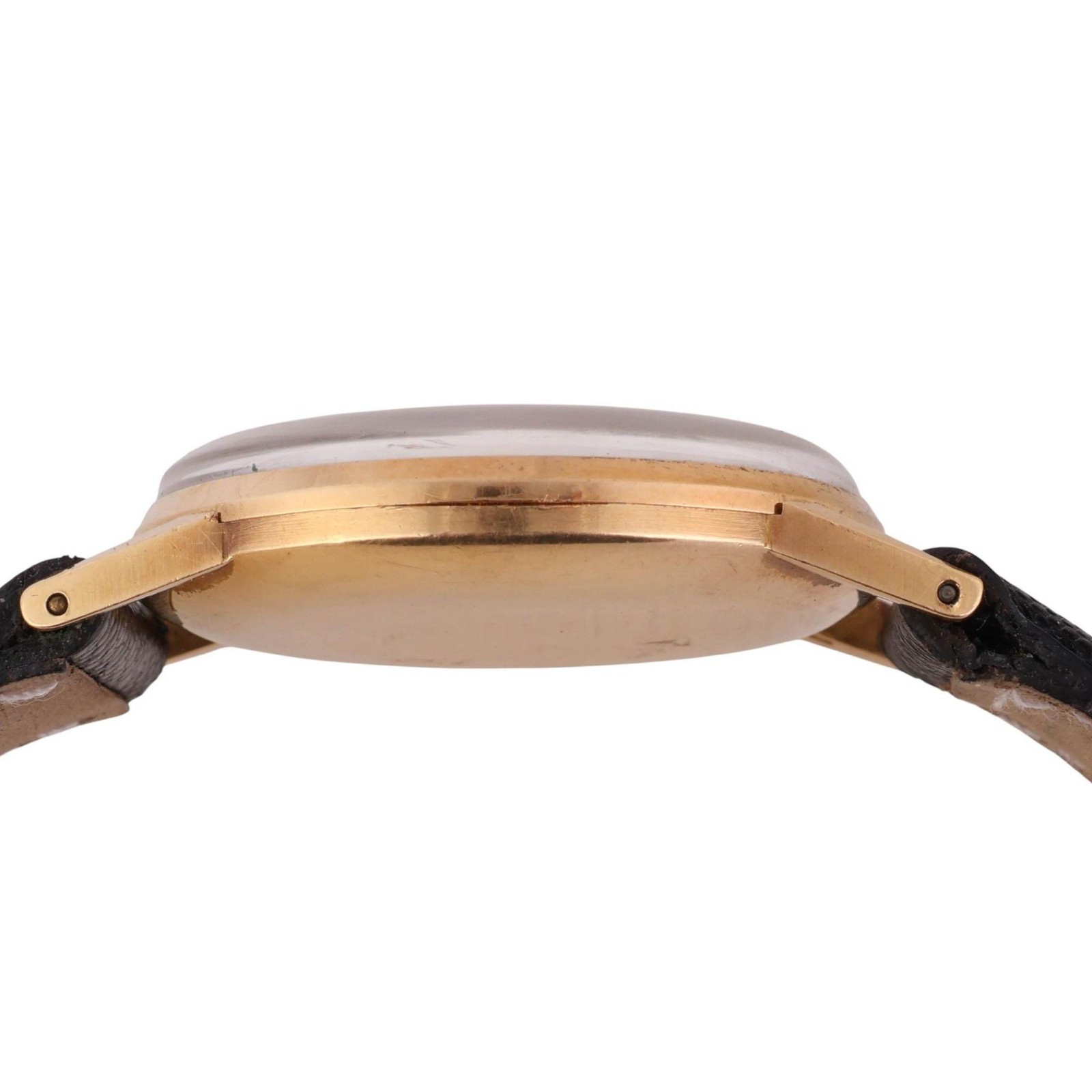 Rolex Speckled Gold Dial 33MM 18K Gold Precision Leather Watch
