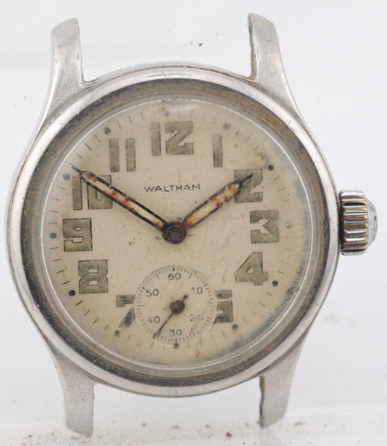 WALTHAM Gr. 10609, 6/0 ’42, 9j US MILITARY ISSUE WATCH, 31.5mm, FOR REPAIR (BX)