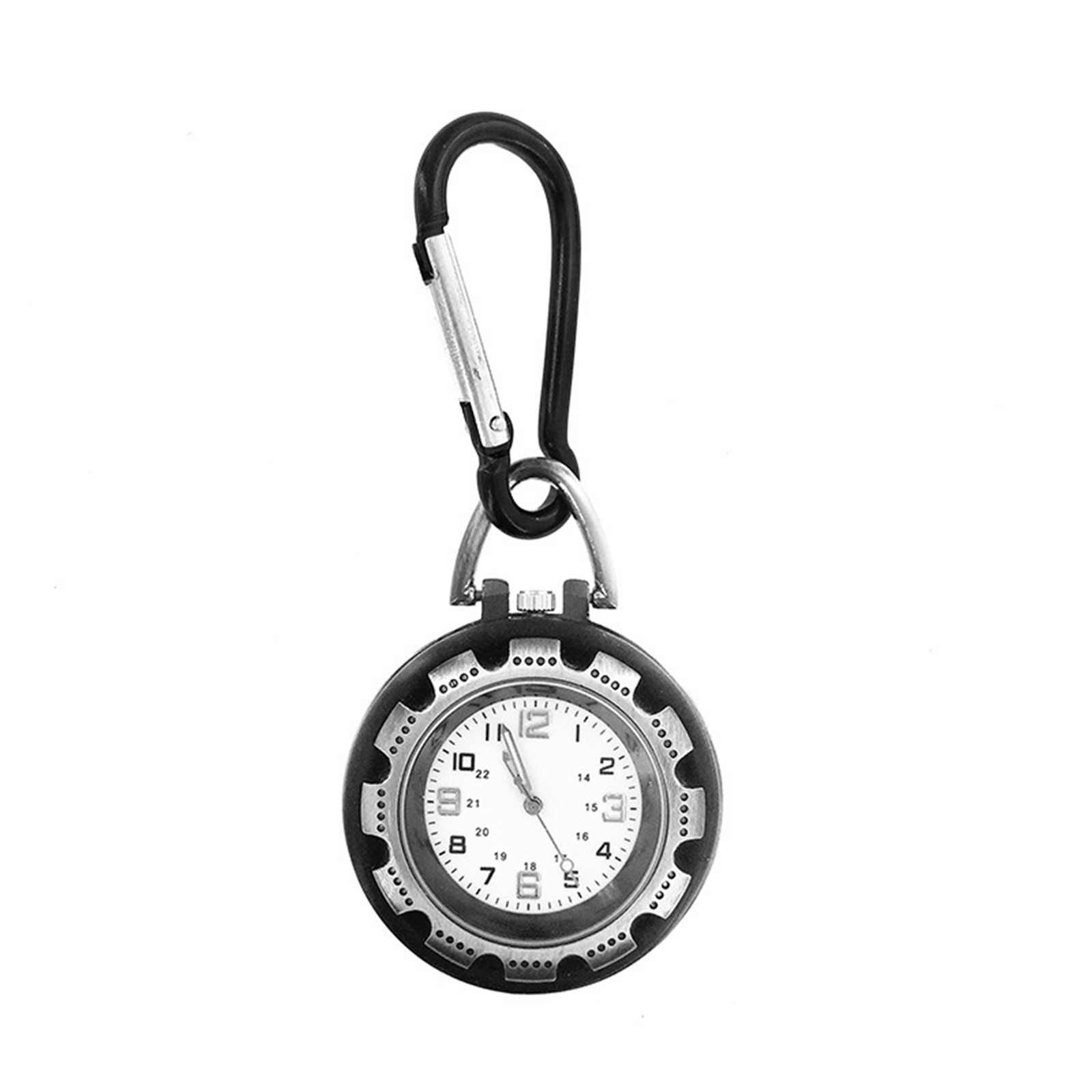 1 PC Outdoor Mountaineering Backpack Clip-on Alloy Carabiner Quartz Pocket Watch
