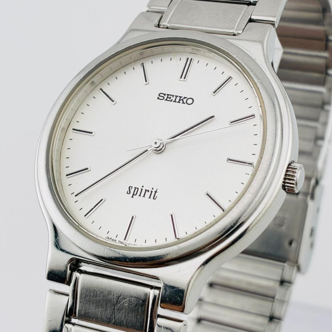 Seiko Spirit Quartz Mens 7N01-6A70 Battery Replaced wrist 21.5cm/8.5in