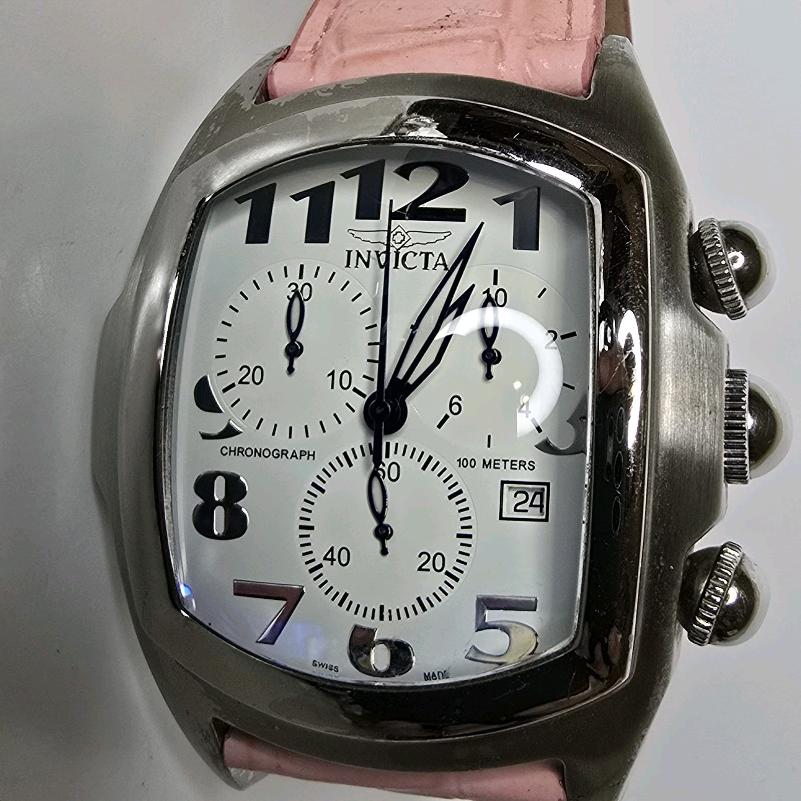 Invicta Men’s Grand Lupah Zen Chronograph Watch White Dial 4543 46.5mm