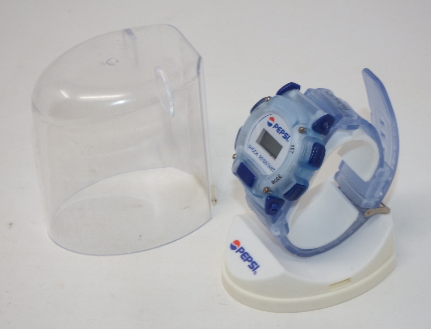 VINTAGE Pepsi Watch SHOCK RESISTANT WATCH / NEW IN ORIGINAL PLASTIC BOX Retro