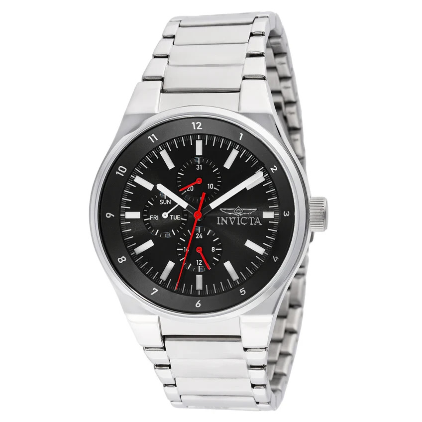 Invicta Racing 47547 Men’s 44mm Black Dial Steel Watch Quartz