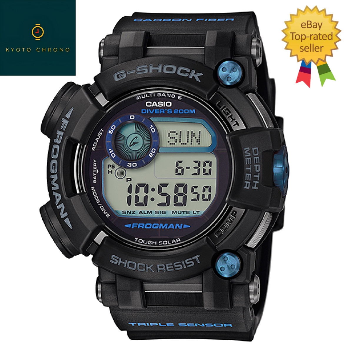 CASIO G-SHOCK FROGMAN GWF-D1000B-1JF Black Tough Solar NEW Japan Watch