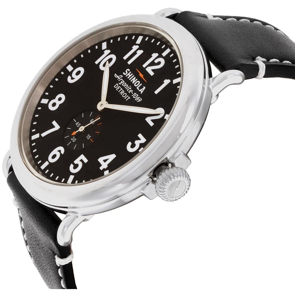 Shinola The Runwell Men’s Wrist Watch, 47mm Polished Stainless Steel Case, Black