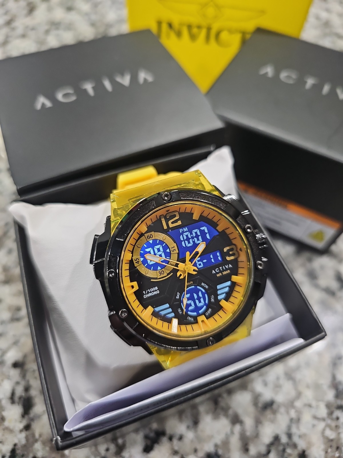 Retail 99.99 Activa Virtux X Invicta Digital Men’s Watch – 51mm. Yellow ACW8118