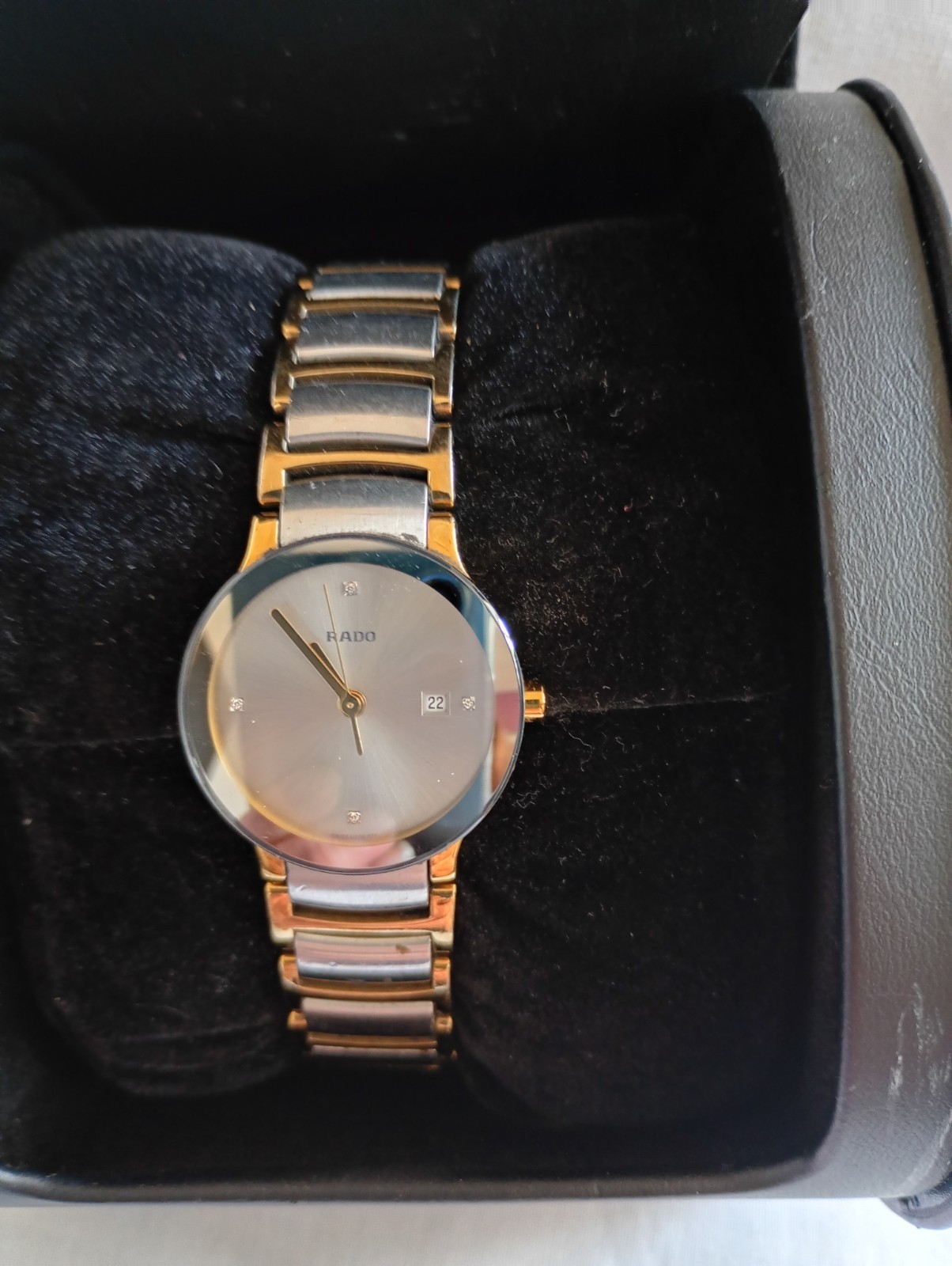 Rado Centrix Diamond Ladies Watch. 28mm Quartz Model. 4 Diamonds New Battery VGC