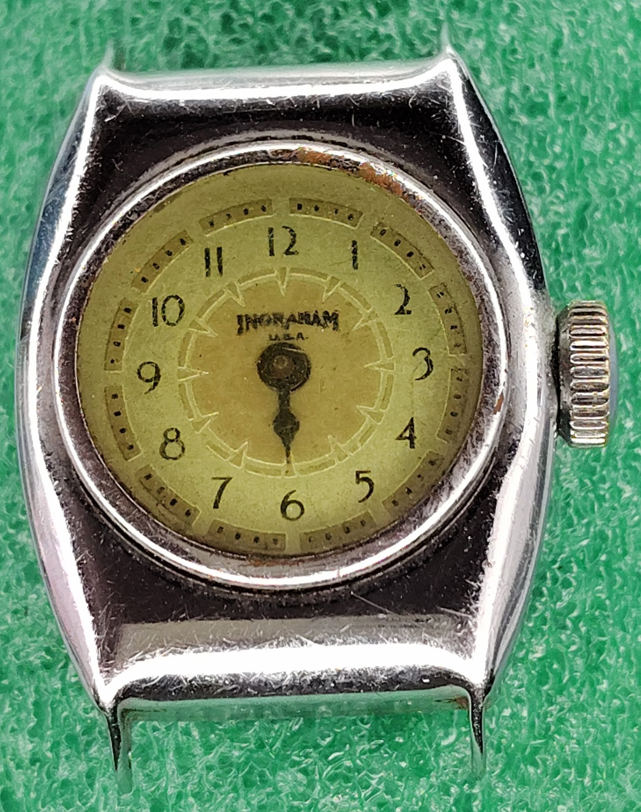 C1796 mens Ingraham Art Deco Fancy Rectangle Manual Vintage Watch Parts lot