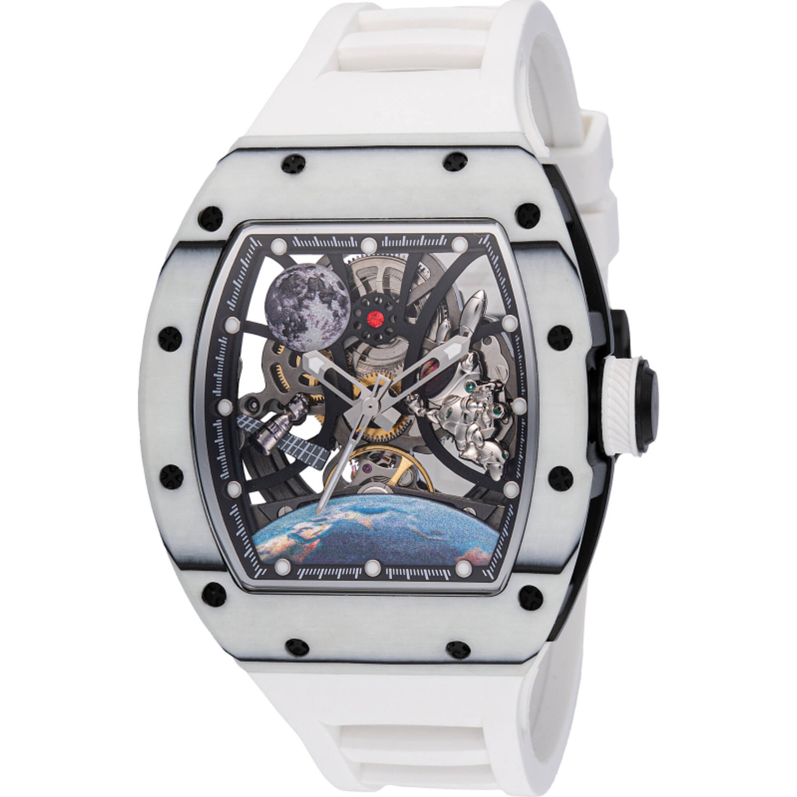 Invicta Men’s Watch S1 Rally Interstellar Chrono Skeleton Dial White Strap 49012