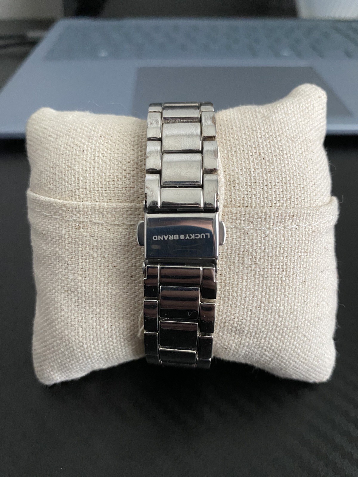 Lucky Brand Silver-Tone Watch | Rainbow Gemstone Markers | Works!