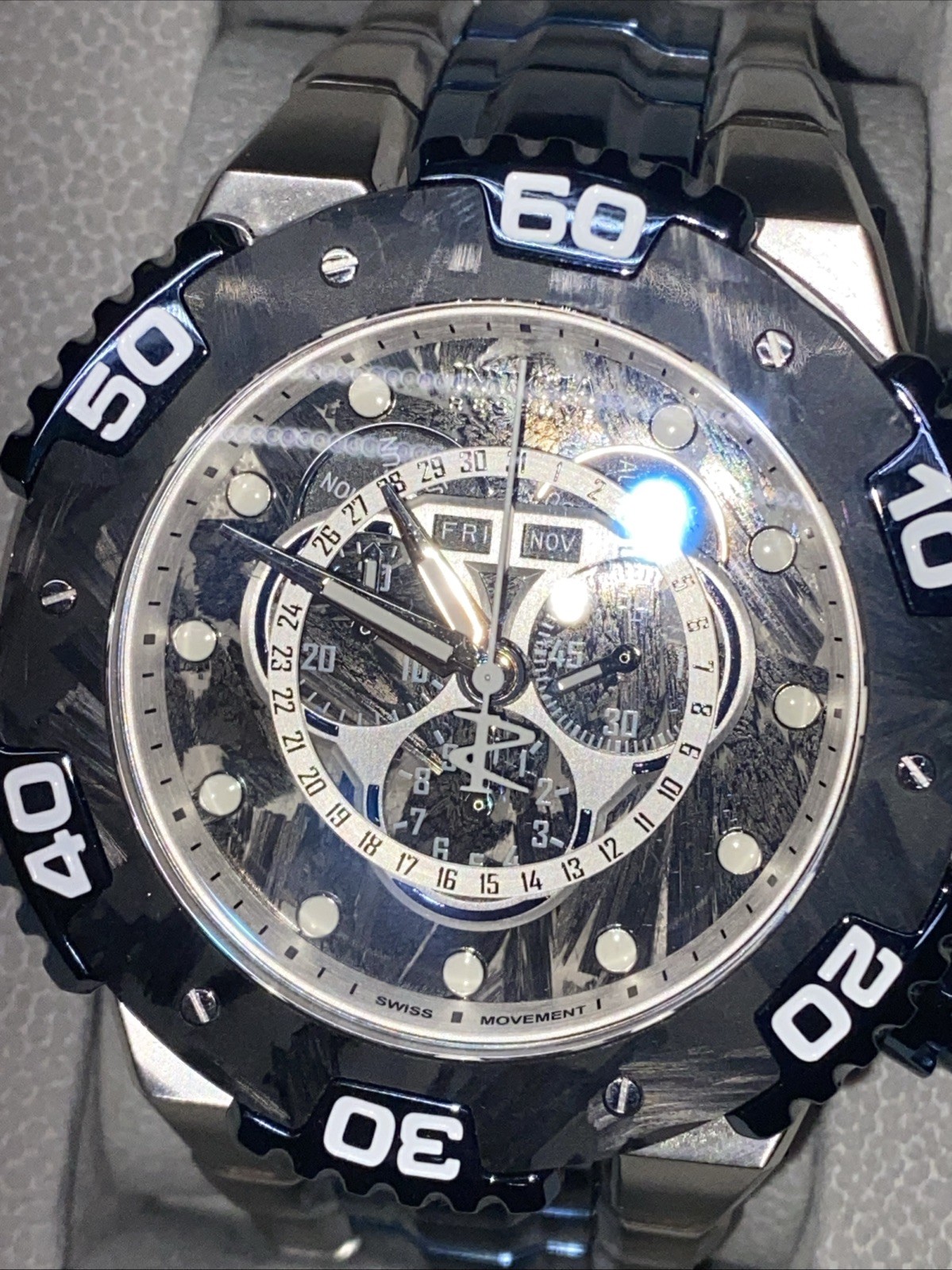 Invicta Reserve Carbon Hawk Chronograph Watch 37265 54mm