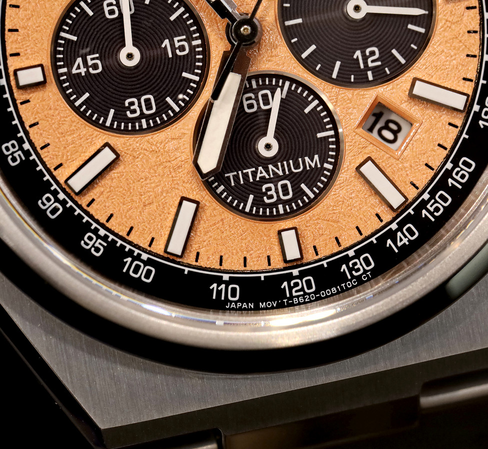 Citizen Super Titanium Sapphire Zenshin Chronograph Salmon Dial Watch CA4610-85Z