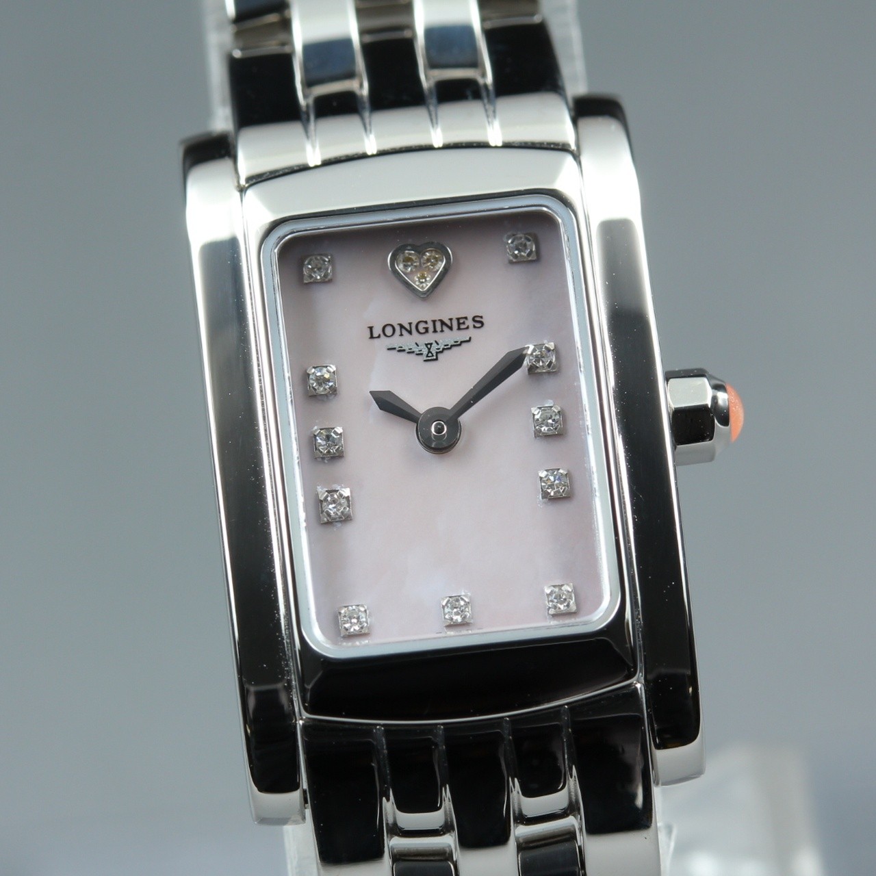 Longines DolceVita L5.158.4 Light Purple MOP Heart Diamond Quartz Women’s Watch