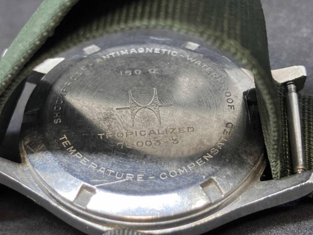 HAMILTON military watch GS TROPICALIZED Hand wound wristwatch black dial antique
