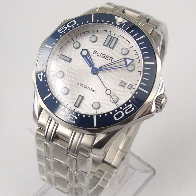 Luxury BLIGER 41mm Mechancial Men Watch Sapphire NH35 PT5000 Movement Blue Green