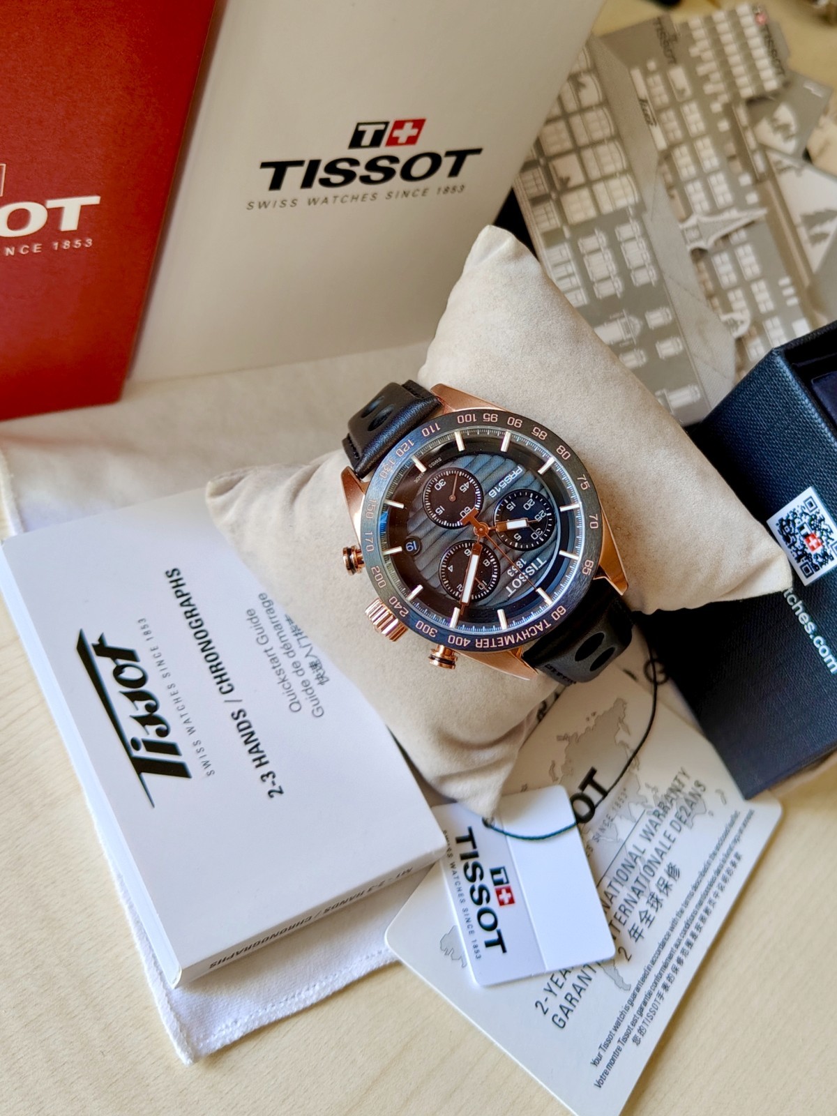 Tissot PRS516 Motorsport Racing Steel Chronograph Men’s Watch Black & Gold Dial