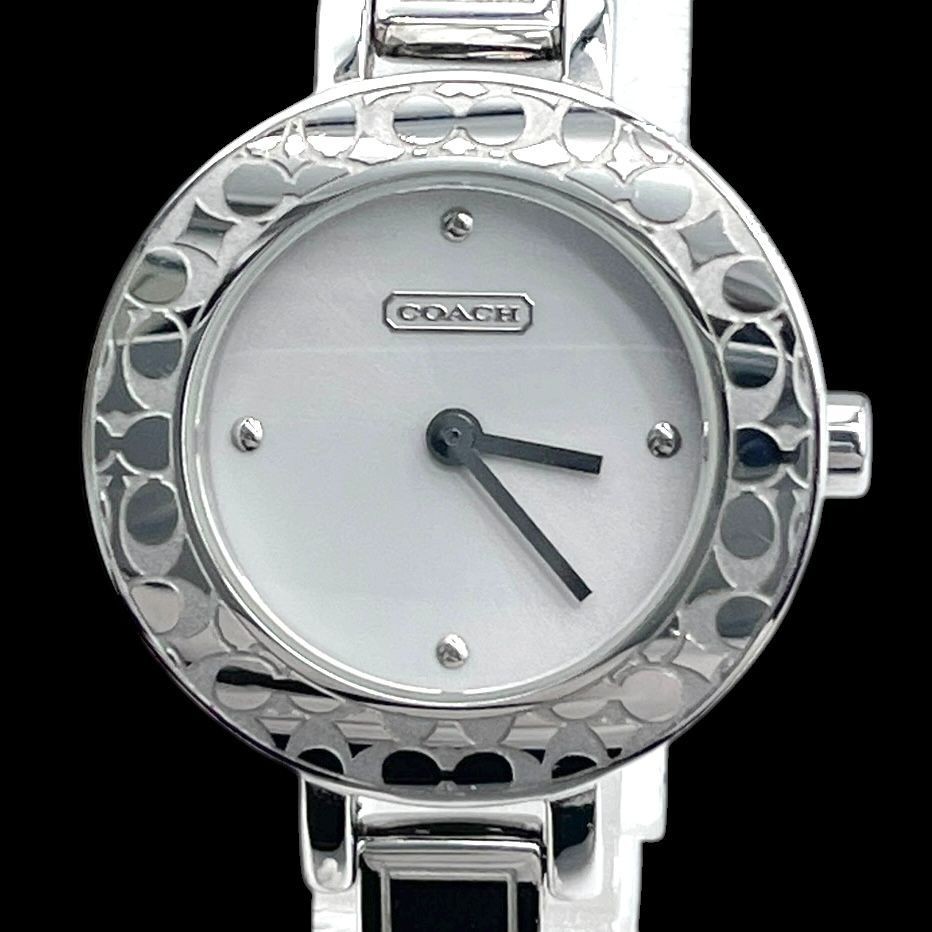 New Battery Working COACH Ladies Watch Mini Signature Quartz QZ Silver CA.25.7.1
