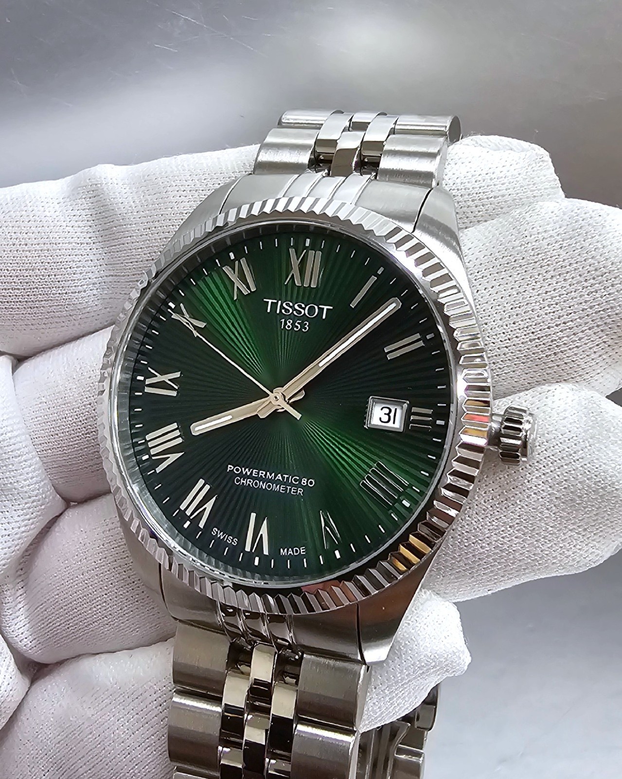 Tissot Ballade Chronometer Auto 39mm Green Dial SS Mens Watch T156.408.11.093.00